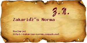 Zakariás Norma névjegykártya